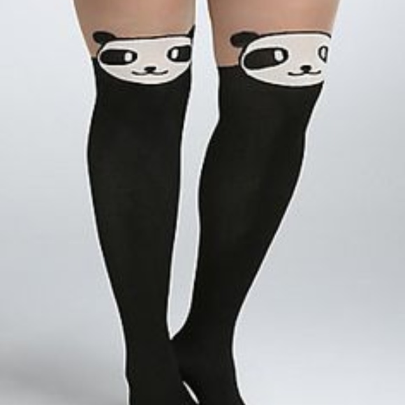 torrid Accessories - plus size 1/2 panda tights pantyhose hot topic
